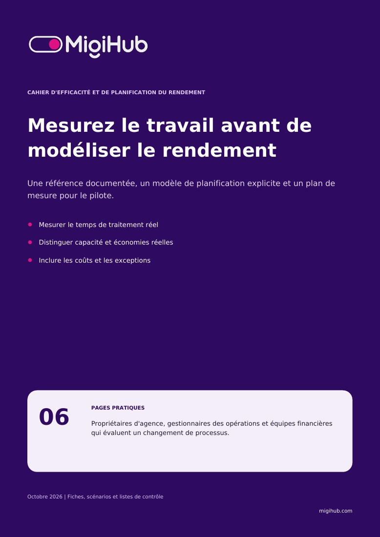 Cahier d'efficacité et de planification du rendement