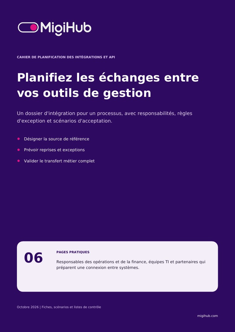 Cahier de planification des intégrations et API