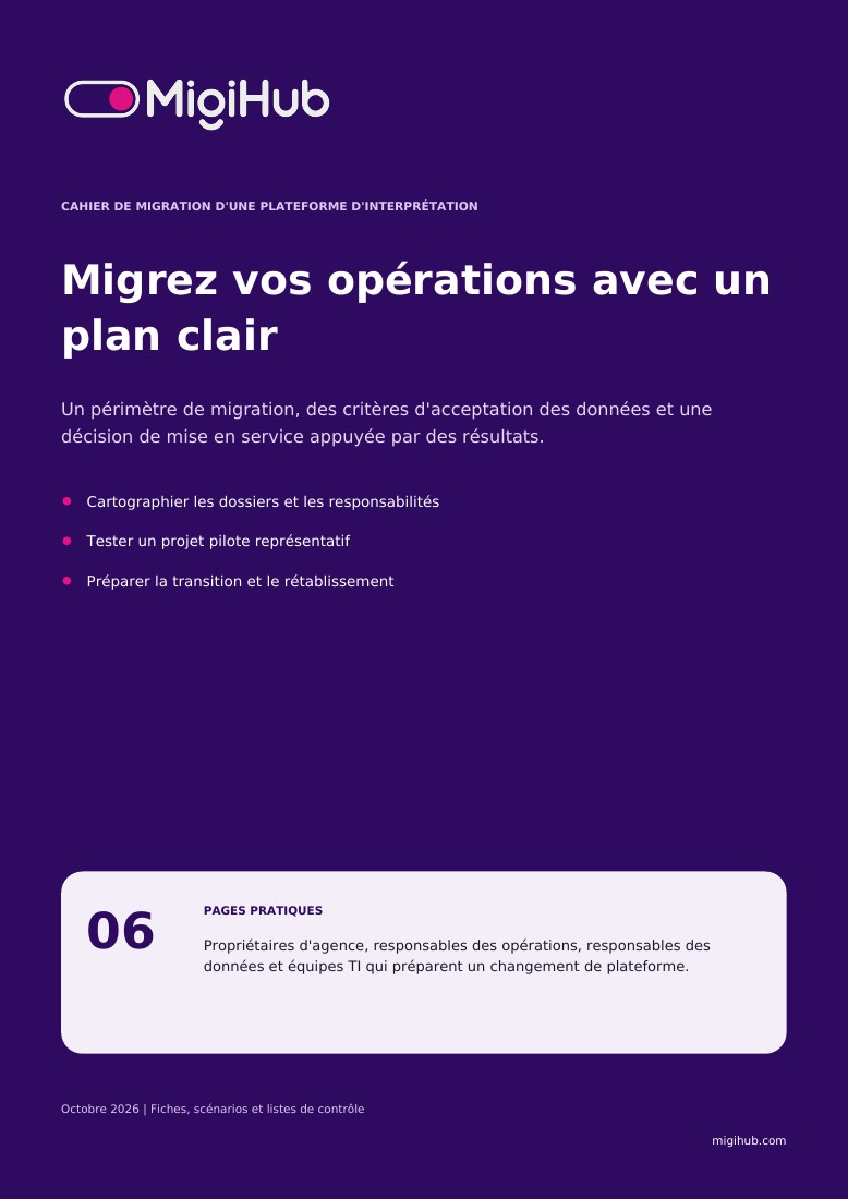 Cahier de migration d'une plateforme d'interprétation