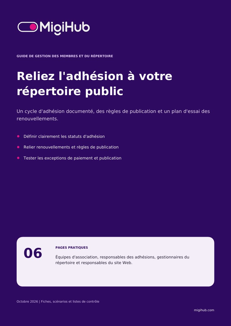 Guide de gestion des membres et du répertoire